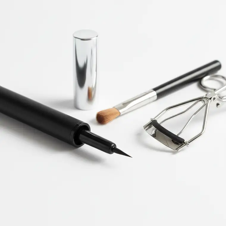 Kobieta z opadającą powieką prezentuje wieczorowy makijaż oczu, pokazujący jak zrobić makijaż oczu dla opadającej powieki krok po kroku