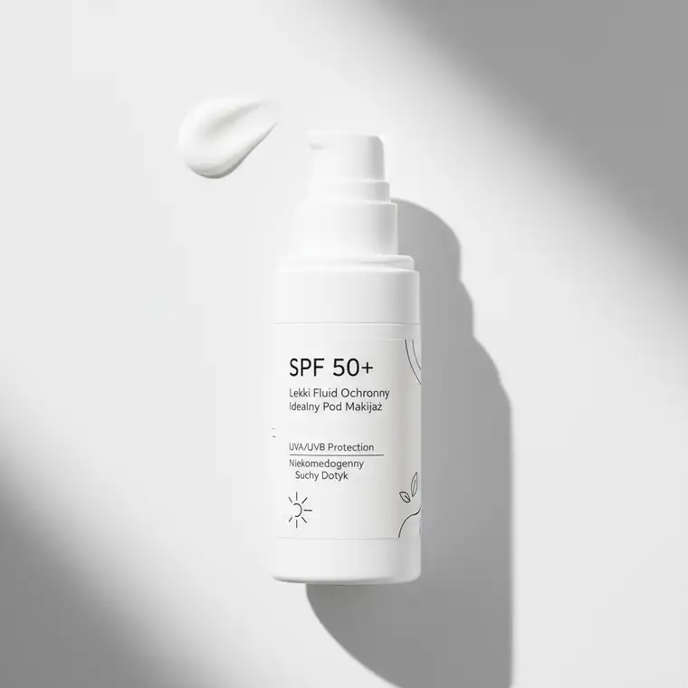 Kobieta nakłada krem z filtrem pod makijaż latem, zbliżenie na twarz, pokazująca jak uniknąć rolowania kosmetyków SPF i podkładu